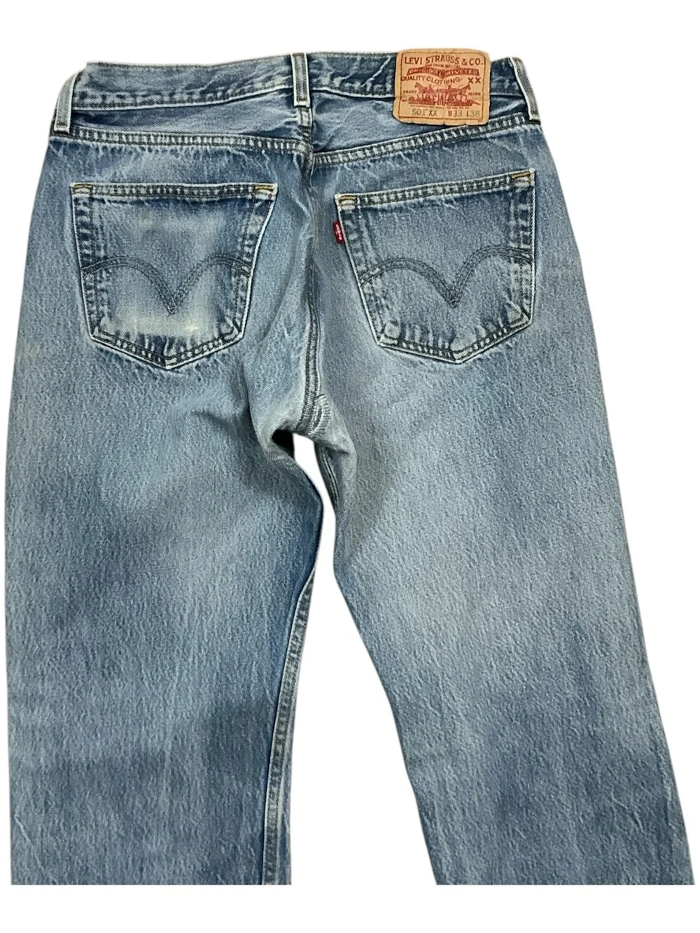 Vintage Levi’s 501XX button fly medium wash straight leg jeans 32 x 32